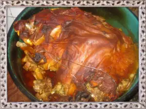 Stuffed Lamb with Offal, Mushrooms and Rice